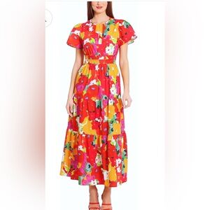 Maggy London Vibrant Floral Maxi Dress